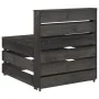 Zentrales Gartensofa aus grau imprägnierten Kiefernholzpaletten von vidaXL, Modulare Sofas für den Außenbereich - Ref: Foro24...