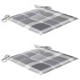 Sillas de jardín 2 uds madera teca con cojines a cuadros grises by , Garden chairs - Ref: Foro24-3062501, Price: 194,87 €, Di...
