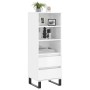 Aparador alto madera contrachapada blanco brillo 40x36x110 cm by , Sideboards - Ref: Foro24-831518, Price: 80,56 €, Discount: %