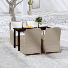 Juego de comedor de jardín 5 piezas con cojines marrón von , Gartensets - Ref: Foro24-3099555, Preis: 861,57 €, Rabatt: %