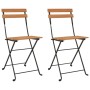 Sillas cafetería plegables 2 uds acero y madera maciza de teca von , Gartenstühle - Ref: Foro24-319979, Preis: 95,83 €, Rabat...
