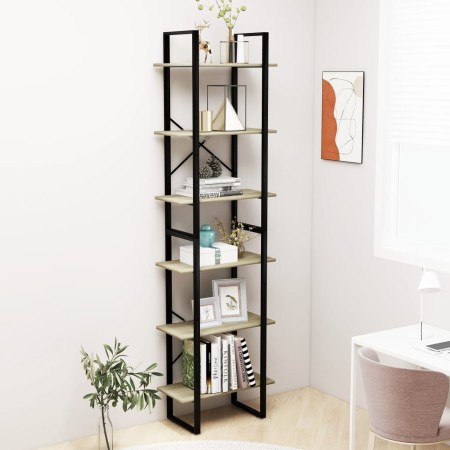 Estantería de madera contrachapada roble Sonoma 60x30x210 cm de , Librerías y estanterías - Ref: Foro24-806520, Precio: 100,16 €