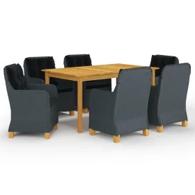Dark Gray 7-Piece Garden Dining Set by vidaXL, Garden sets - Ref: Foro24-3067852, Price: 1,00 €, Discount: %