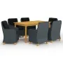Juego de comedor para jardín de 7 piezas gris oscuro de vidaXL, Conjuntos de jardín - Ref: Foro24-3067852, Precio: 999,64 €, ...