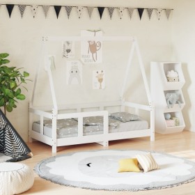 Estructura de cama para niños madera de pino blanco 70x140 cm von , Kinderbetten und Betten für Kinder - Ref: Foro24-834457, ...