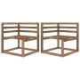 Garden pallet corner sofas 2 units brown impregnated pine by vidaXL, Modular outdoor sofas - Ref: Foro24-316192, Price: 65,51...