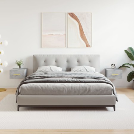Mesitas de noche de pared 2 uds color gris hormigón 35x35x20 cm von , Schließfächer und Lagerschränke - Ref: Foro24-829797, P...
