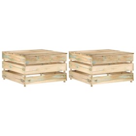 Mesas de palés para jardín 2 uds madera de pino impregnada by vidaXL, Modular outdoor sofas - Ref: Foro24-316203, Price: 74,9...