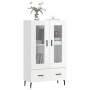 Aparador alto madera de ingeniería blanco brillo 69,5x31x115 cm de , Aparadores - Ref: Foro24-828318, Precio: 98,41 €