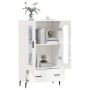 Aparador alto madera de ingeniería blanco brillo 69,5x31x115 cm de , Aparadores - Ref: Foro24-828318, Precio: 98,41 €