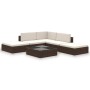 Set muebles de jardín 6 piezas y cojines ratán sintético marrón by , Garden sets - Ref: Foro24-41256, Price: 515,13 €, Discou...