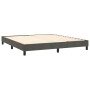Cama box spring con colchón terciopelo gris oscuro 160x200 cm