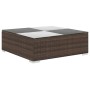 Set muebles de jardín 6 piezas y cojines ratán sintético marrón