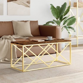 Mesa de centro acero inoxidable y madera maciza reciclada von , Couchtisch - Ref: Foro24-349966, Preis: 103,18 €, Rabatt: %