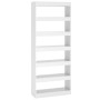 Estantería/divisor madera ingeniería blanco brillo 80x30x198 cm