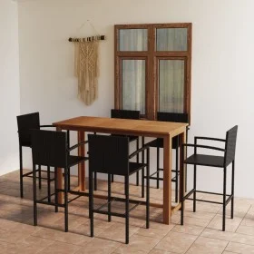 Garden bar set 7 pieces black by vidaXL, Garden sets - Ref: Foro24-3068017, Price: 565,81 €, Discount: %