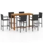 Garden bar set 7 pieces black by vidaXL, Garden sets - Ref: Foro24-3068017, Price: 565,81 €, Discount: %