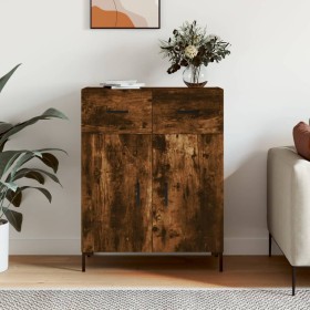 Aparador de madera de ingeniería roble ahumado 69,5x34x90 cm by , Sideboards - Ref: Foro24-827985, Price: 89,07 €, Discount: %