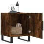 Mesita de noche madera de ingeniería roble ahumado 40x40x50 cm