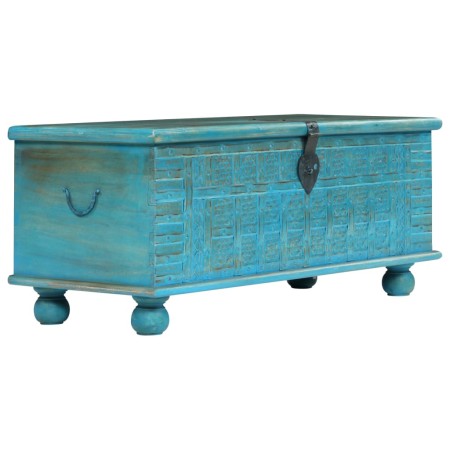 Baúl de almacenamiento madera maciza mango azul 100x40x41 cm by , Storage trunks - Ref: Foro24-246479, Price: 270,51 €, Disco...