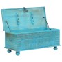 Baúl de almacenamiento madera maciza mango azul 100x40x41 cm by , Storage trunks - Ref: Foro24-246479, Price: 270,51 €, Disco...