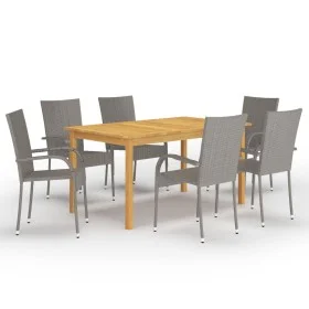 Gray 7-Piece Garden Dining Set by vidaXL, Garden sets - Ref: Foro24-3067788, Price: 408,21 €, Discount: %