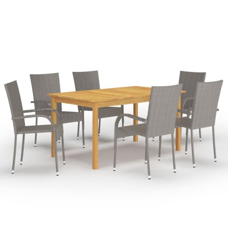 Graues 7-teiliges Garten-Essset von vidaXL, Gartensets - Ref: Foro24-3067788, Preis: 414,59 €, Rabatt: %