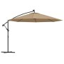 Sombrilla voladiza jardín con luces LED palo acero taupe 350 cm von , Sonnenschirme - Ref: Foro24-44526, Preis: 136,06 €, Rab...