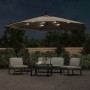 Sombrilla voladiza jardín con luces LED palo acero taupe 350 cm von , Sonnenschirme - Ref: Foro24-44526, Preis: 136,06 €, Rab...