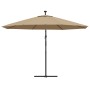 Sombrilla voladiza jardín con luces LED palo acero taupe 350 cm von , Sonnenschirme - Ref: Foro24-44526, Preis: 136,06 €, Rab...