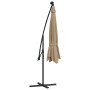 Sombrilla voladiza jardín con luces LED palo acero taupe 350 cm von , Sonnenschirme - Ref: Foro24-44526, Preis: 136,06 €, Rab...