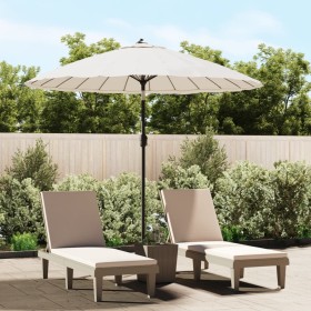 Sombrilla de jardín con palo de aluminio blanco arena 270 cm
