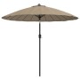 Sombrilla de jardín con palo de aluminio taupe 270 cm