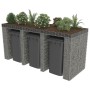 Muro de gaviones para contenedor de basura acero 270x100x130 cm von , Halterungen für Abfallbehälter - Ref: Foro24-143606, Pr...