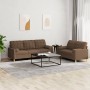 Juego de sofás con cojines 2 piezas tela marrón by , Sofas - Ref: Foro24-3201325, Price: 496,62 €, Discount: %