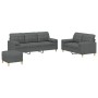 Juego de sofás con cojines 3 piezas tela gris oscuro by , Sofas - Ref: Foro24-3201331, Price: 599,63 €, Discount: %