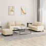 Juego de sofás con cojines 3 piezas tela crema de , Sofás - Ref: Foro24-3201454, Precio: 457,72 €, Descuento: %