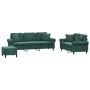Juego de sofás con cojines 3 piezas terciopelo verde oscuro by , Sofas - Ref: Foro24-3202282, Price: 652,00 €, Discount: %
