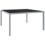Mesa de jardín de acero y vidrio gris 130x130x72 cm en Mesas de jardín | Comprar online en Foro24