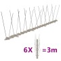 Set de 6 hileras de pinchos contra pájaros y palomas 2 filas 3m de , Repelentes para animales - Ref: Foro24-170232, Precio: 1...