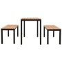 Set de comedor de jardín 3 pzas acero y WPC marrón y negro de , Conjuntos de jardín - Ref: Foro24-317140, Precio: 244,01 €, D...
