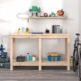Banco de trabajo de madera maciza de pino 140x50x80 cm de , Mesas de trabajo - Ref: Foro24-822506, Precio: 122,84 €, Descuent...