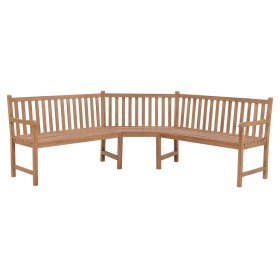 Banco de esquina de jardín madera maciza de teca 202x202x90 cm de , Bancos de jardín - Ref: Foro24-44991, Precio: 528,47 €, D...