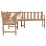 Banco de esquina de jardín madera maciza de teca 202x202x90 cm de , Bancos de jardín - Ref: Foro24-44991, Precio: 528,47 €, D...