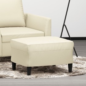 Reposapiés de cuero sintético crema 60x50x41 cm de , Otomanas - Ref: Foro24-349288, Precio: 57,75 €, Descuento: %