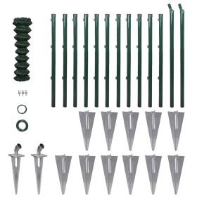 Valla metálica con estacas postes acero galvanizado 1,5x25 m by , fence panels - Ref: Foro24-140756, Price: 391,56 €, Discoun...