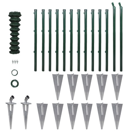 Valla metálica con estacas postes acero galvanizado 1,5x25 m by , fence panels - Ref: Foro24-140756, Price: 391,56 €, Discoun...