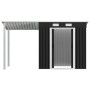 Cobertizo jardín con tejado extendido acero gris 346x121x181 cm by , Sheds - Ref: Foro24-144034, Price: 473,38 €, Discount: %