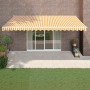 Toldo retráctil aluminio y tela amarillo y blanco 5x3 m by , Awnings - Ref: Foro24-3154435, Price: 332,12 €, Discount: %