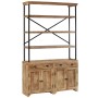 Aparador con estantes de madera de mango maciza 120x35x200 cm by , Sideboards - Ref: Foro24-244945, Price: 642,73 €, Discount: %